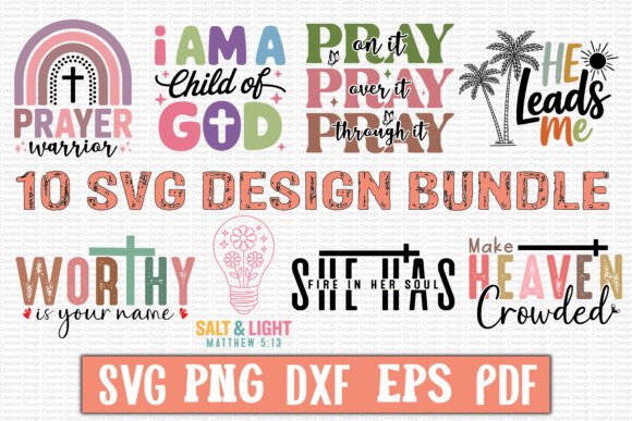 10 Boho Elegant Christian Svg Bundle 01 Graphics for T-Shirt Designs