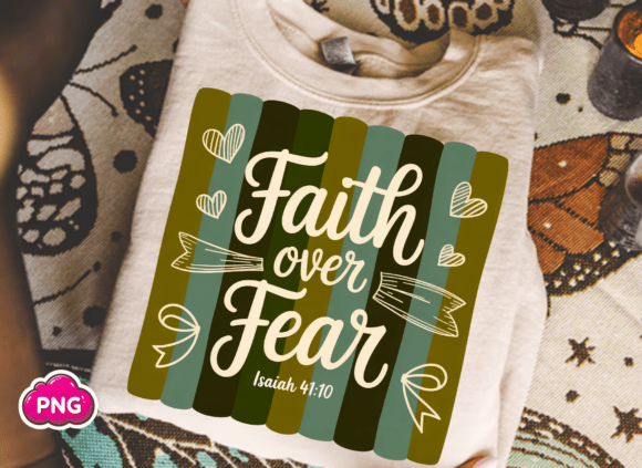 Christian Faith Over Fear Graphics & T-Shirt Designs