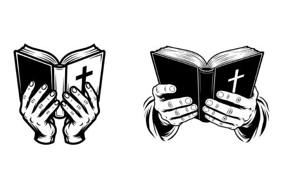 Hand s Holding Bible Christian Design for T-Shirt Graphics