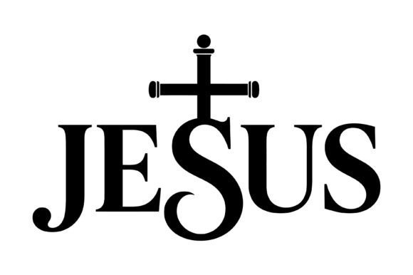 Jesus Cross Letter Bold Typography SVG Graphics for T-Shirt Designs