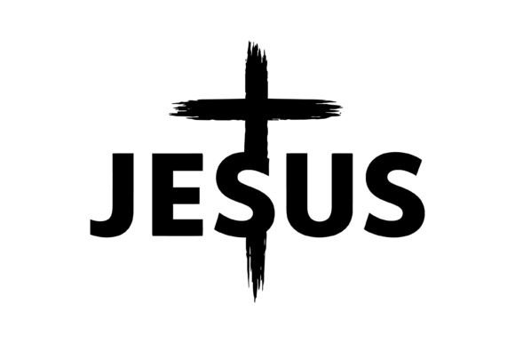 Jesus Cross Typography Design Graphics for T-Shirt Projects
