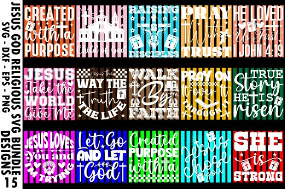 Jesus God Religious Png Svg Bundle for T-Shirt Designs & Graphics