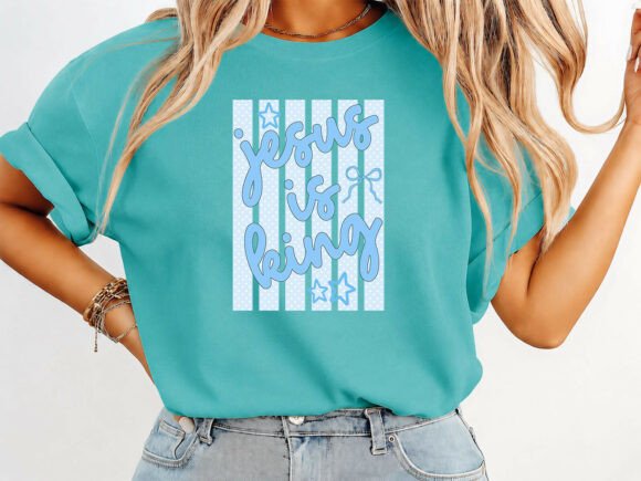 Jesus is King Religious T-Shirt Design: Graphics for Faith-Based Branding