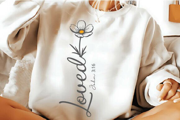 Loved John 316 SVG: Faith Graphics and T-Shirt Designs