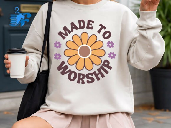 Made to Worship Floral Christian SVG for T-Shirt Graphics