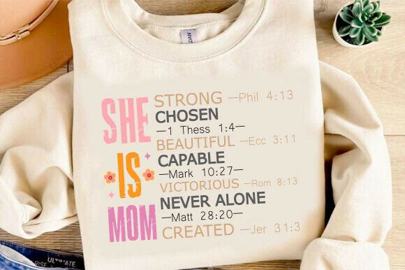 Mothers Day SVG: She is Mom Christian Graphics