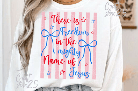 Retro Freedom in the Name of Jesus SVG for T-Shirt Designs & Graphics