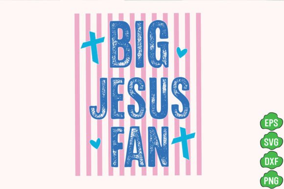 Striped Big Jesus Fan PNG for T-Shirt Graphics