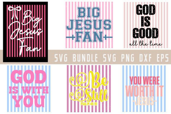 Striped Christian Trendy Svg Bundle Fait Graphics for T-Shirt
