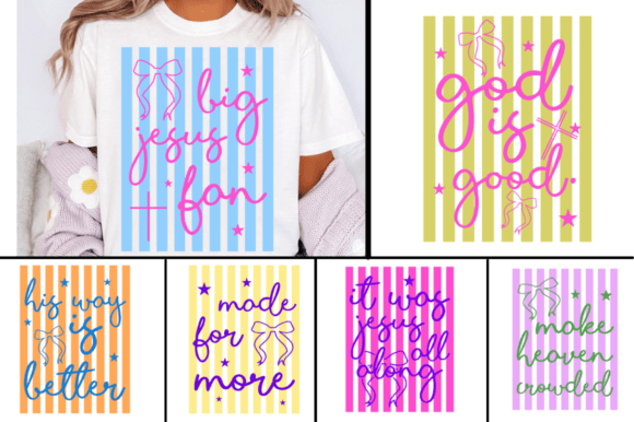 Stripes Jesus Bundle Graphics for T-Shirt Designs