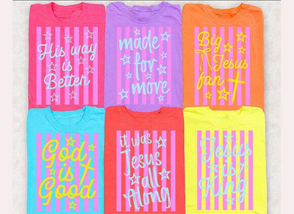 Trendy Striped Christian SVG PNG Bundle Graphics for T-Shirts